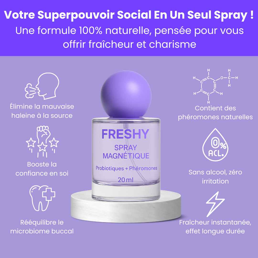 FRESHY™ - Spray buccal aux phéromones & probiotiques