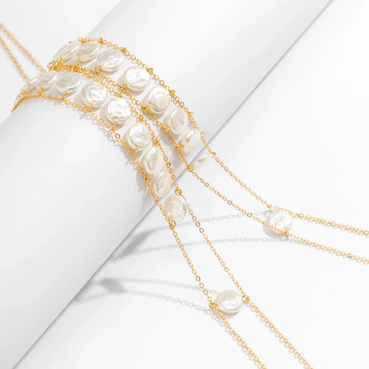 PEARL CROSS CHEST NECKLACE