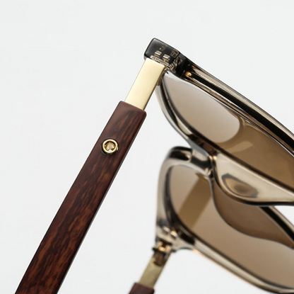 Sleek Vintage Wood Sunglasses