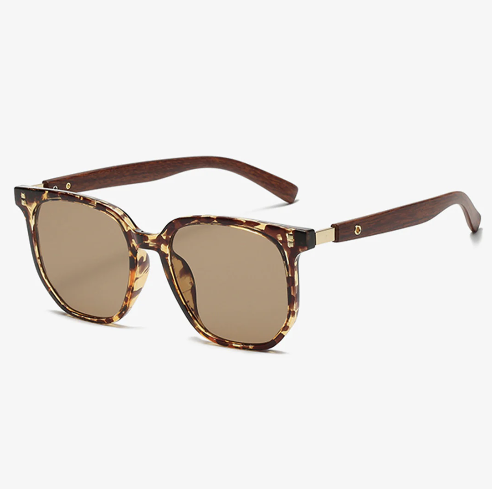 Sleek Vintage Wood Sunglasses