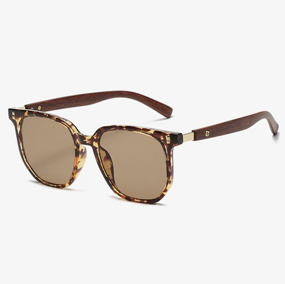 Sleek Vintage Wood Sunglasses