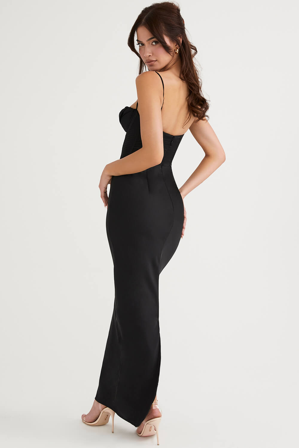 Robe maxi corset noire