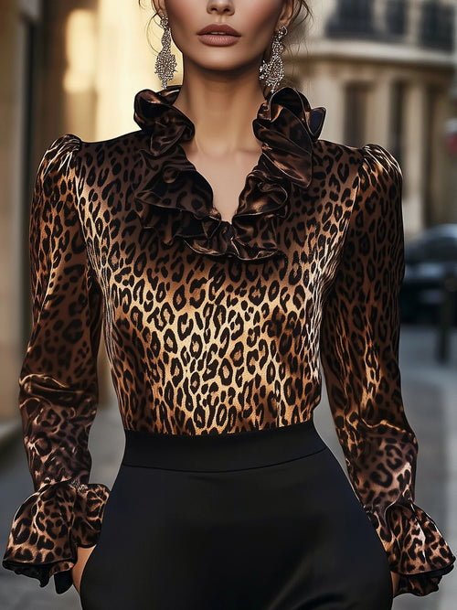 Blouse Satin Léopard