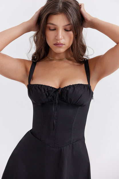 Robe mini corset noire
