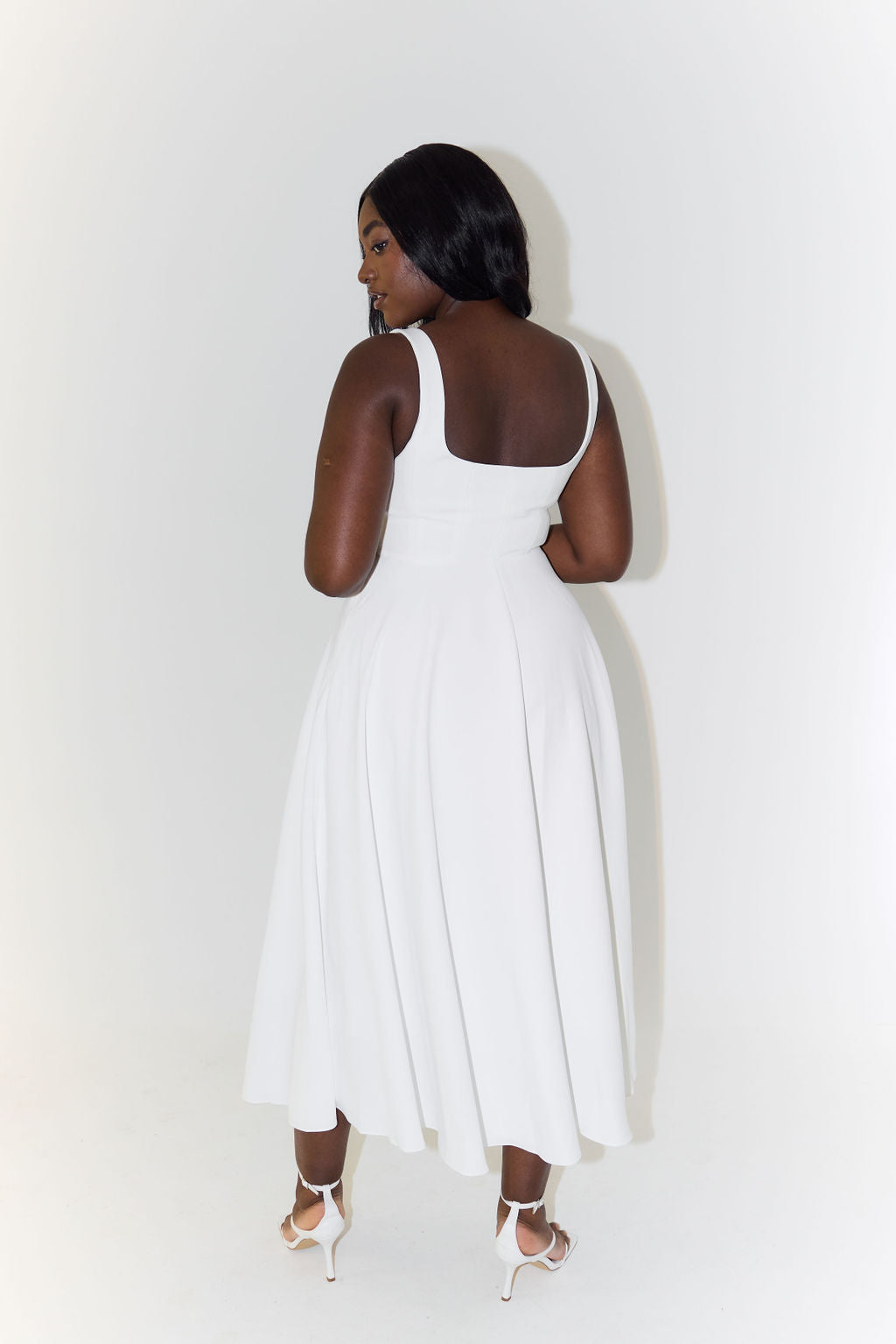 Evelyn - Square Neck Midi Dress