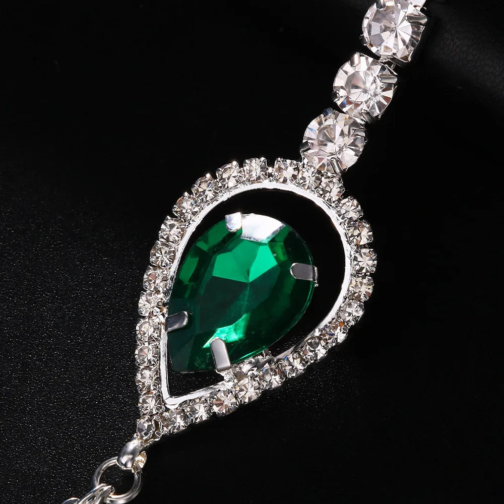 GREEN CRYSTAL CHEST NECKLACE