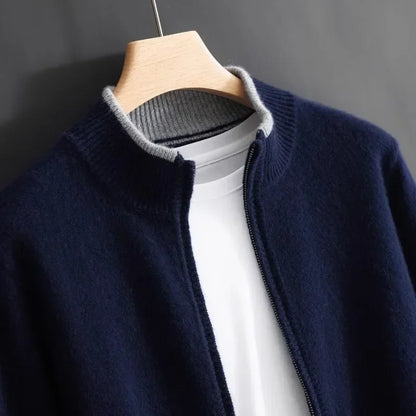 César - Pull Zippé en Cachemire Raffiné