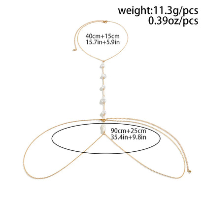 BOHO PEARL CHEST NECKLACE