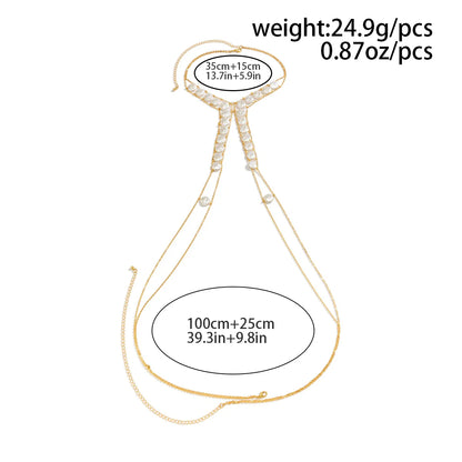 PEARL CROSS CHEST NECKLACE