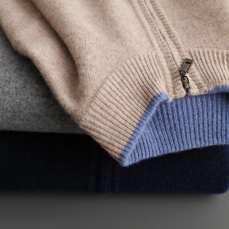 César - Pull Zippé en Cachemire Raffiné