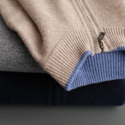 César - Pull Zippé en Cachemire Raffiné