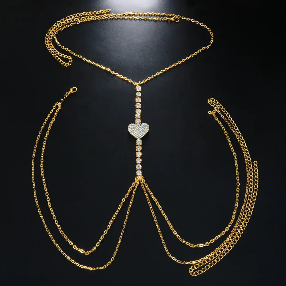 SHINY HEART CHEST NECKLACE