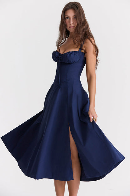 Navy blue bustier dress