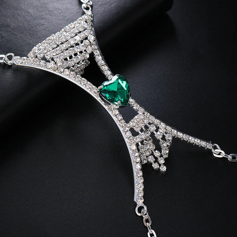 ELEGANT CRYSTAL CHEST NECKLACE