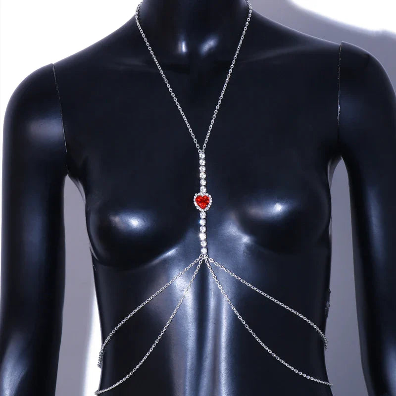 SHINY HEART CHEST NECKLACE