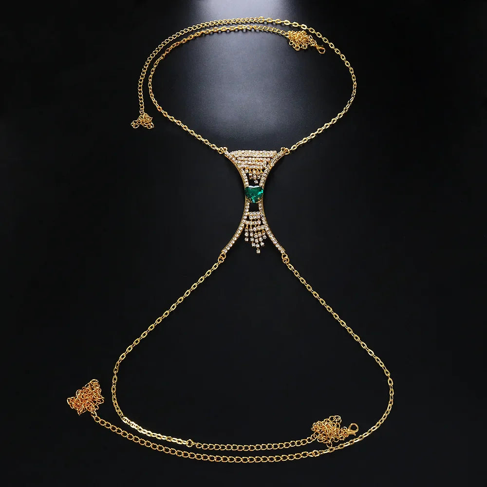 ELEGANT CRYSTAL CHEST NECKLACE
