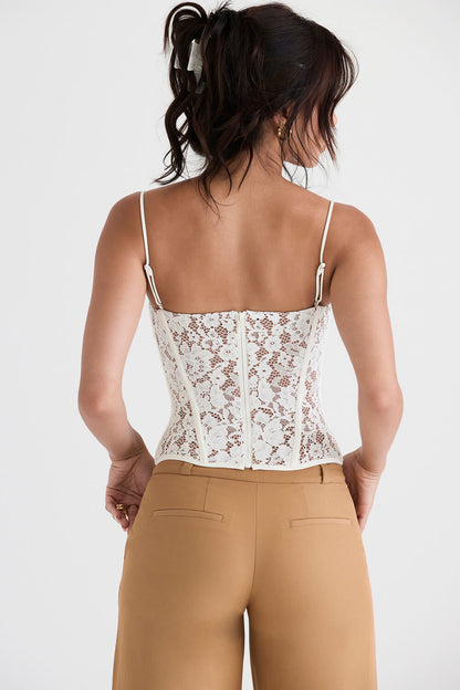 Corset en dentelle ivoire