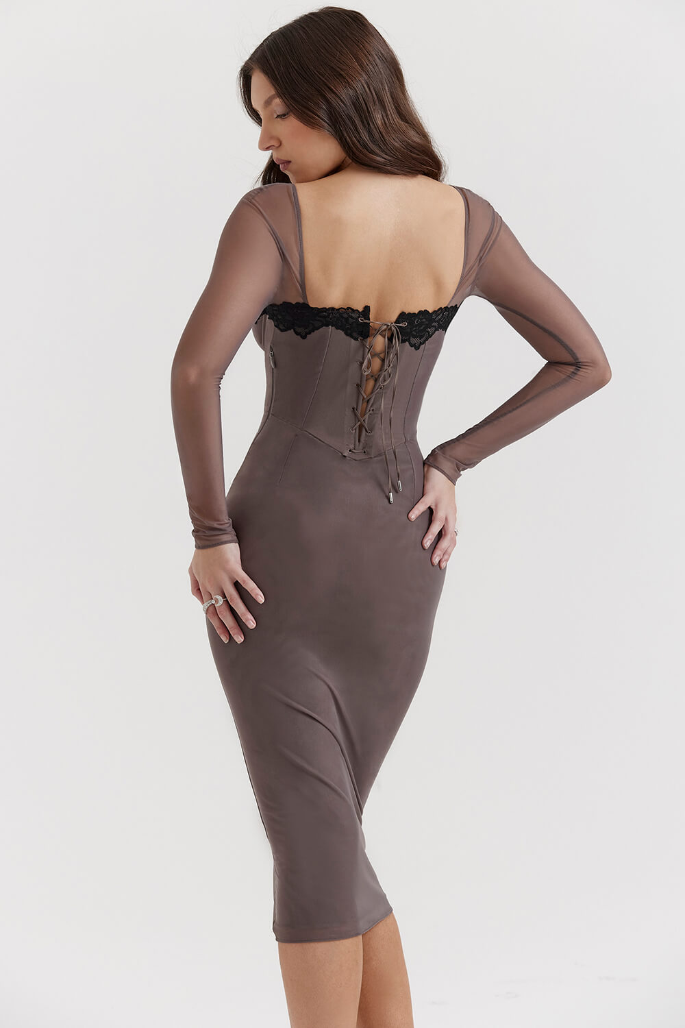 Robe corset grise